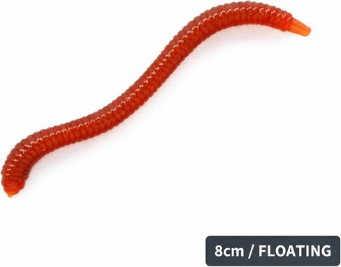 FishBait Soft Plastic Fishing Worms 20pcs/Pack, Lifelike Artificial Bait for Freshwater & Saltwater, Red Color, Reusable Fishing Lures for Bass, Trout, Crappie, 3.1" with Storage Box in Kuwait