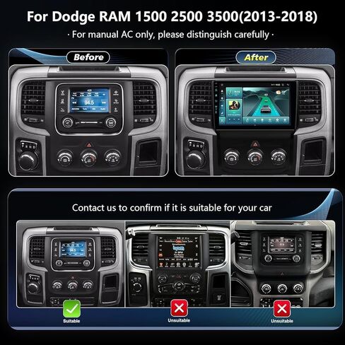 11th WiFi6(1201Mbps)(4Ram+64Rom) Upgrade Car Radio Stereo Bluetooth5.4 Navigation for Dodge Ram 2013-2019 1500 2500 3500,Carplay Android Auto Mirroring Airplay SWC 1080P in Saudi Arabia