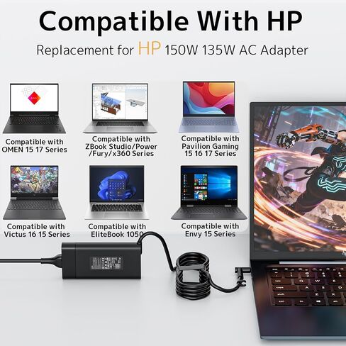 150W AC Adapter Charger Fit for HP ZBook OMEN Victus Pavilion Gaming Laptop in Kuwait