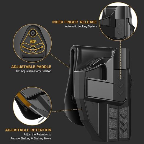 OWB Belt Carry Holder for Glock 43 43X 48 MOS, Optic Compatible Design, 60° Adjustable Angle Right Handed Accessory in Kuwait