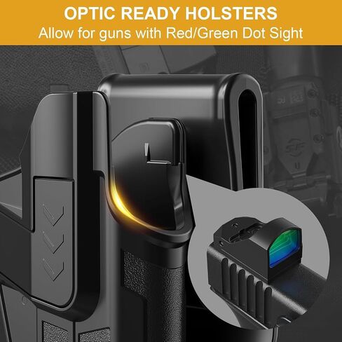 OWB Belt Carry Holder for Glock 43 43X 48 MOS, Optic Compatible Design, 60° Adjustable Angle Right Handed Accessory in Kuwait