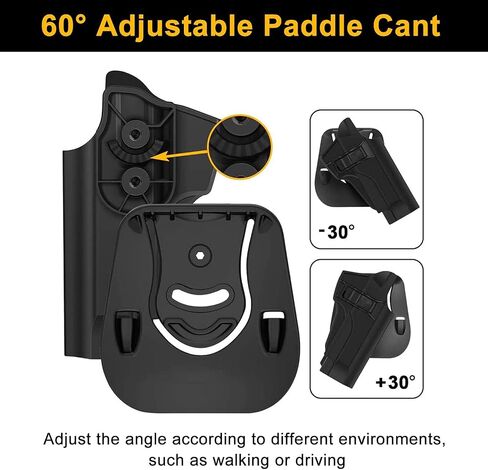 Right Hand OWB Holster for Beretta 92 92FS M9 M9_22, Paddle Outside Waistband Holster with Release Button, 0-60° Adjustable Cant, Durable Polymer Duty Holster in Kuwait