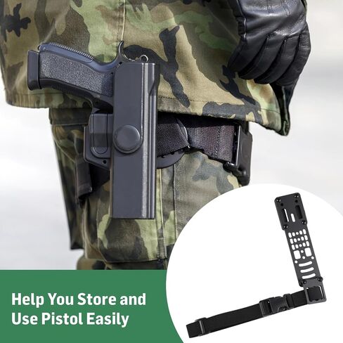 Tactical Modular Holster Adapter for QLS kit, Drop Leg Holster Platform with Thigh Strap, Metal Modular Pistol Adapter Airsoft Gear Black in Kuwait