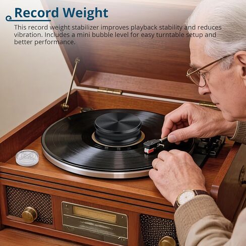 Vinyl Record Weight Stabilizer 311g for Turntables with Bubble Level in Kuwait