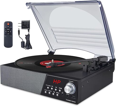 Record Player,3 Speed Turntable Vinyl Record Player with Bluetooth Speaker, MP3 Player Portable with FM Stereo Radio, Vinyl to MP3 Recording Phonograph Player, Brown in Kuwait