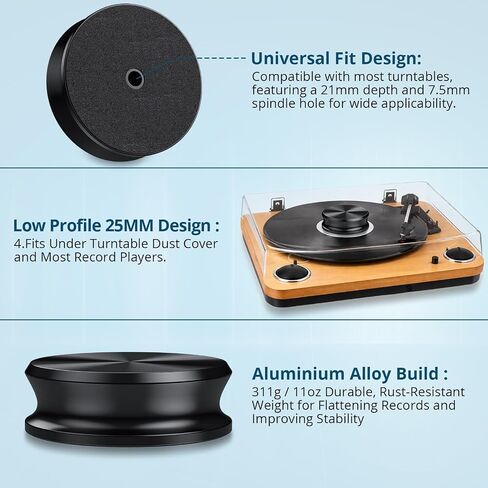 Vinyl Record Weight Stabilizer 311g for Turntables with Bubble Level in Kuwait