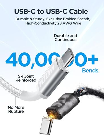 USB C to USB C Cable, 100W [10ft/2 Pack] USBC to USBC Fast Charging Cable USB C Charger Cord for iPhone 17 16 15 Air Pro Max Plus, MacBook Pro, iPad Pro, Samsung Galaxy S25/S24 Ultra, Switch, Pixel in Kuwait