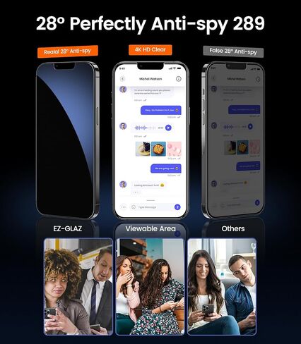 EZ-GLAZ-4 Pack for iPhone 17 Pro Max Privacy Screen Protector PP-Box in Saudi Arabia