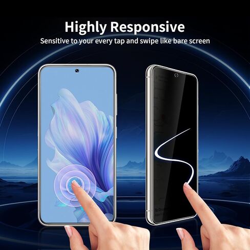 3+2 Pack Privacy Screen Protector And Camera Lens Protection for Galaxy S23 Plus 5G, Anti-Spy 9H Hardness Support Fingerprint Unlock Tempered Glass Screen Protector for Samsung Galaxy S23 Plus in Kuwait
