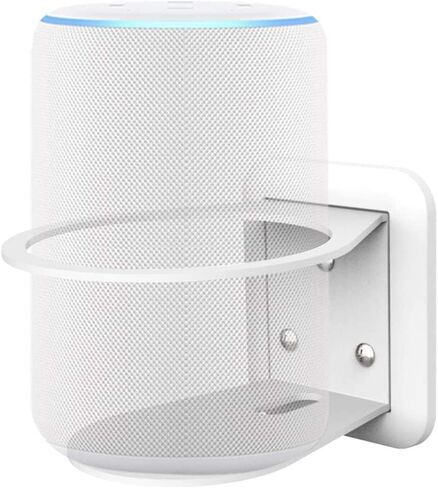 For Alexa Echo / Echo Plus 2 / Google Home Wall Mount ABS Stand, Smart Home Speaker Accessory Rack, 3 in 1 Stand, Save Space for Kitchen, Bathroom and Bedroom (White) ST11 in Kuwait