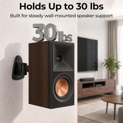 Speaker Wall Mount for Klipsch R-41M, RP-500M/RP-502S II, RP-500SA, RP-500SA II Speakers, for Threaded & Keyhole Klipsch Speakers, 120° Tilt & 180° Swivel, Holds up to 30 lbs, 2 Pack in Kuwait
