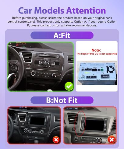 Rimoody 4G+64G Car Stereo for Honda Civic Radio 2013-2017 Physical Buttons in Kuwait