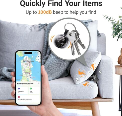 2026 New Air Tracker Tags-4 Pack Compatible with Apple Find My (iOS Only), Bluetooth Tracker Smart Tag Waterproof Key Finder Item Locator Worldwide Tracking for Keys, Wallet, Luggage, Pets in Kuwait