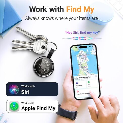 2026 New Air Tracker Tags-4 Pack Compatible with Apple Find My (iOS Only), Bluetooth Tracker Smart Tag Waterproof Key Finder Item Locator Worldwide Tracking for Keys, Wallet, Luggage, Pets in Kuwait
