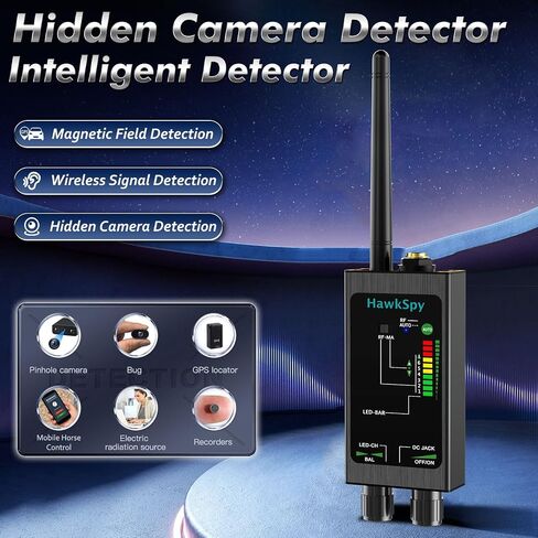 M8000 Hidden Camera Detectors, Bug Detector & Magnetic Tracker Detector – Privacy Protection for Travel, Business, Hotels & Meetings – Auto Detection, Portable Spy Camera Finder(Black) in Kuwait