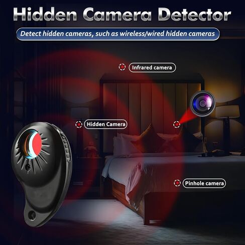 M8000 Hidden Camera Detectors, Bug Detector & Magnetic Tracker Detector – Privacy Protection for Travel, Business, Hotels & Meetings – Auto Detection, Portable Spy Camera Finder(Black) in Kuwait
