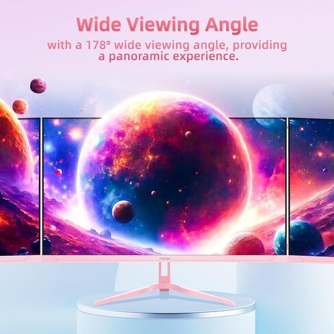 FYHXele 24 inch 200Hz Gaming Monitor, FHD 1080P Fast IPS PC Gaming Monitor, 1ms, freesync, 99% sRGB, USB/DisplayPort/HDMI/Eye Care/VESA Mountable-Pink in Kuwait