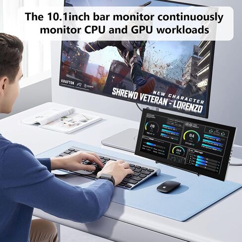 10.1 Inch Secondary Mini Monitor,IPS Stretched Bar LCD Travel Display in Kuwait
