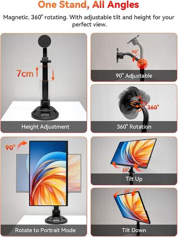 15.6" 1080P Wireless Portable Monitor Battery-Powered with Magnetic Stand in Kuwait