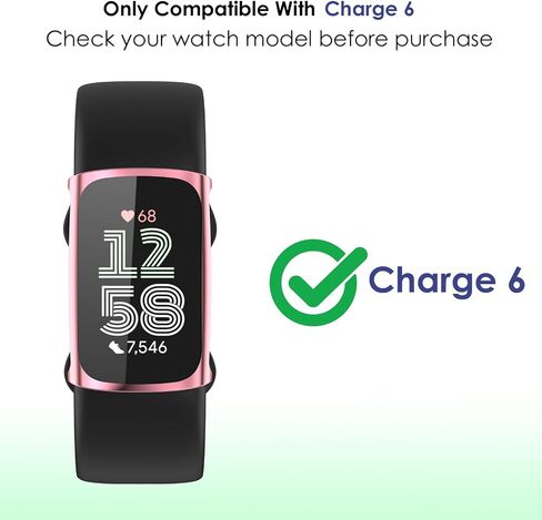Screen Protector Case Compatible with Fitbit Fitbit Charge 6, 6 Pack Overall TPU Cover Ultra-Thin, Shockproof Scratch-Resistant Smartwatch Cases in Saudi Arabia