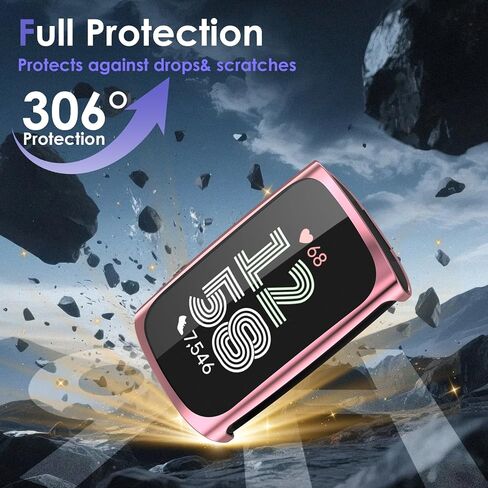 Screen Protector Case Compatible with Fitbit Fitbit Charge 6, 6 Pack Overall TPU Cover Ultra-Thin, Shockproof Scratch-Resistant Smartwatch Cases in Saudi Arabia