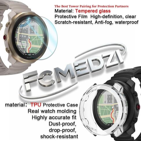Smartwatch Screen Protector Compatible for Polar Vantage M3, Case TPU Soft Frame Cover and Tempered Glass Protective Film (Pack of 3+2) in Kuwait