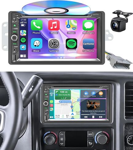 Car Radio Stereo DVD CD for Chevy Silverado SSR Tahoe Suburban Avalanche Impala GMC Sierra Yukon 2003-2006/Colorado Canyon 2004-2012/with CarPlay Android Auto Navi Backup Camera in Saudi Arabia