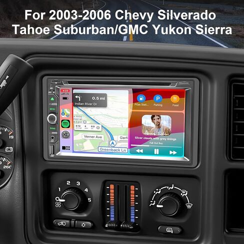 Car Radio Stereo DVD CD for Chevy Silverado SSR Tahoe Suburban Avalanche Impala GMC Sierra Yukon 2003-2006/Colorado Canyon 2004-2012/with CarPlay Android Auto Navi Backup Camera in Saudi Arabia