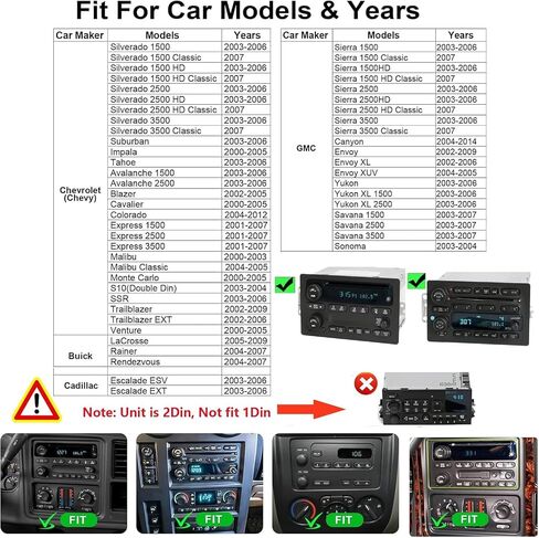 Car Radio Stereo DVD CD for Chevy Silverado SSR Tahoe Suburban Avalanche Impala GMC Sierra Yukon 2003-2006/Colorado Canyon 2004-2012/with CarPlay Android Auto Navi Backup Camera in Saudi Arabia