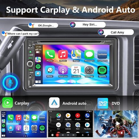 Car Radio Stereo DVD CD for Chevy Silverado SSR Tahoe Suburban Avalanche Impala GMC Sierra Yukon 2003-2006/Colorado Canyon 2004-2012/with CarPlay Android Auto Navi Backup Camera in Saudi Arabia