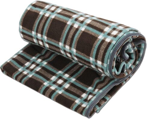 REDCAMP Thicker Fleece Sleeping Bag Liner for Adult, Brown Plaid in Kuwait