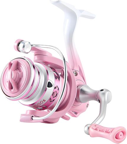 Lightweight Spinning Fishing Reel, Compact Pink Spinning Reel with 5.2:1 Gear Ratio for Freshwater and Saltwater Fishing in All Seasons in Kuwait