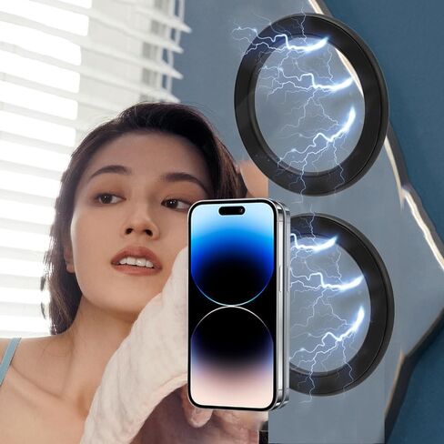 1pcs Magnetic Wall Mobile Phone Holder Stand for Wireless Charging Car Cellphone Stand Magnet Stands,Diameter58mm thick3.8mm (Black) (White) in Kuwait