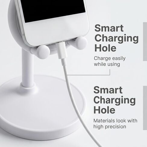 Cute White Bunny Desk Phone Stand, Adjustable Phone Holder with Stable Base in Kuwait