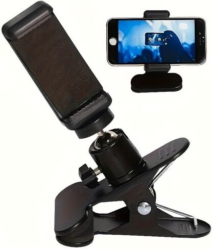 Portable Guitar Phone Holder, Adjustable Clamp, Black, Durable, Single Unit in Kuwait