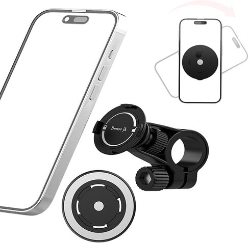 Handlebar Phone Holder, Bicycle Motorcycle Phone Mount, Mini Size | Secure Buckle Lock | Snap-fit Locking, Bracket fit for 22-32mm Handlebar and Ring Sticks to Phone Cover in Kuwait