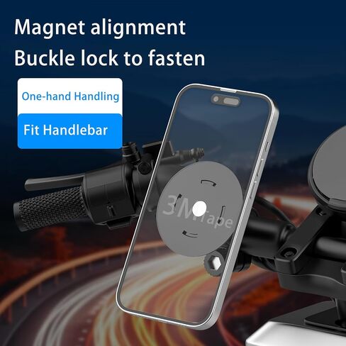 Handlebar Phone Holder, Bicycle Motorcycle Phone Mount, Mini Size | Secure Buckle Lock | Snap-fit Locking, Bracket fit for 22-32mm Handlebar and Ring Sticks to Phone Cover in Kuwait