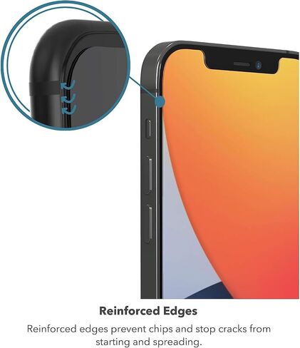 ZAGG InvisibleShield Anti-Glare Glass Screen Protector for iPhone 14/13 Pro/13 – 3X Impact and Scratch Protection, Strongest Tempered Glass, Smudge-Free, Smooth Silky Feel - Clear in Kuwait