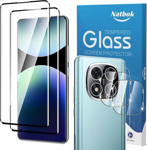 2+2 Pack 3D Screen Protector for Redmi Note 14 Pro+ 5G with Camera Lens Protector,3D Full Coverage HD Clear Scratch Resistant,Bubble-Free for Xiaomi Redmi Note 14 Pro Plus 5G Screen Protector in Kuwait