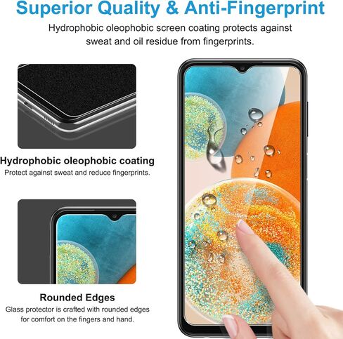 LYWHL 3 Pack for Samsung Galaxy A23 5G Screen Protector, Tempered Glass HD Clear 9H Hardness Protector Film for Galaxy A23 6.6", Anti Scratch Bubble Free Easy Install Case Friendly - Transparent in Kuwait