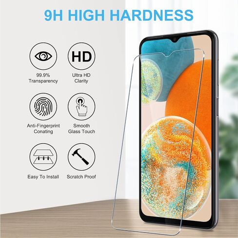 LYWHL 3 Pack for Samsung Galaxy A23 5G Screen Protector, Tempered Glass HD Clear 9H Hardness Protector Film for Galaxy A23 6.6", Anti Scratch Bubble Free Easy Install Case Friendly - Transparent in Kuwait