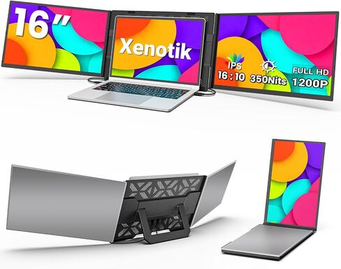 16" Laptop Screen Extender, 1200P FHD Ultra-Slim Triple Portable Monitor in Kuwait