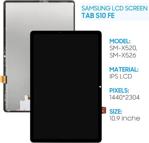 for Samsung Galaxy Tab S10 FE Screen Replacement SM-X520, SM-X526, SM-X526B 10.9" LCD Display Touch Digitizer Assembly with Repair Kits in Kuwait