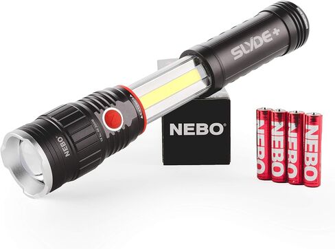 NEBO SLYDE+ Flashlight (2nd Gen) | 400 Lumens, 7 Light Modes, Bright COB Work Light & LED Tactical Flashlight, Magnetic Base, Great for Camping, Water Resistant, Includes 4x AAA Alkaline Batteries in Kuwait