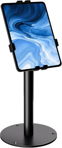 Anti-Theft Kiosk Tablet Stand Metal Tablet Desktop Holder for 7-11" iPad/for Samsung Galaxy Tab/for Kindle with 360° Swivel Locking Clamp Countertop POS Tablet Mount for Desk Black in Saudi Arabia