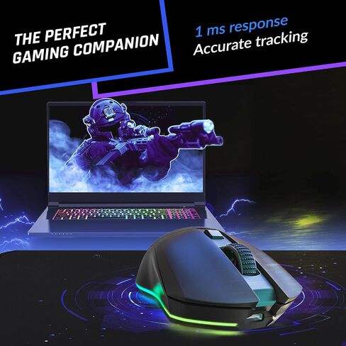 KLIM Blaze & Chroma Wireless Bundle - NEW 2024 - Wireless Gaming Keyboard and Mouse Combo - Responsive Durable Ergonomic - Backlit Keyboard - RGB Gaming Mouse Wireless - Long-Lasting Built-in Battery in Kuwait
