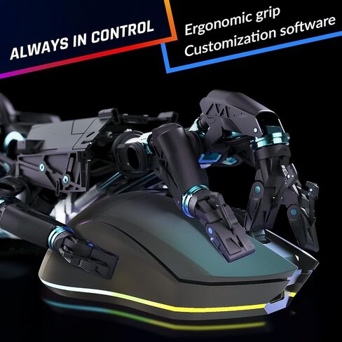 KLIM Blaze & Chroma Wireless Bundle - NEW 2024 - Wireless Gaming Keyboard and Mouse Combo - Responsive Durable Ergonomic - Backlit Keyboard - RGB Gaming Mouse Wireless - Long-Lasting Built-in Battery in Kuwait