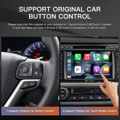 CARabc Wireless Carplay Android Auto Adapter for Toyota with Entune2.0 2014-2019, Fits for Tundra/Highlander/RAV4/Tacoma/Camry/Corolla/Avalon/Prius/CH-R/Sienna in Saudi Arabia