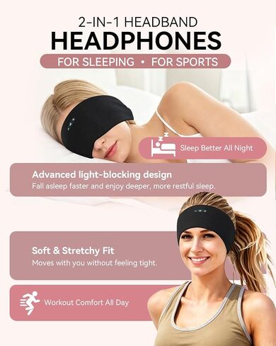 2-in-1 Sleep Headphones Bluetooth 6.0 Headband in Kuwait