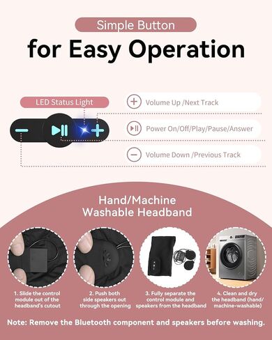 2-in-1 Sleep Headphones Bluetooth 6.0 Headband in Kuwait